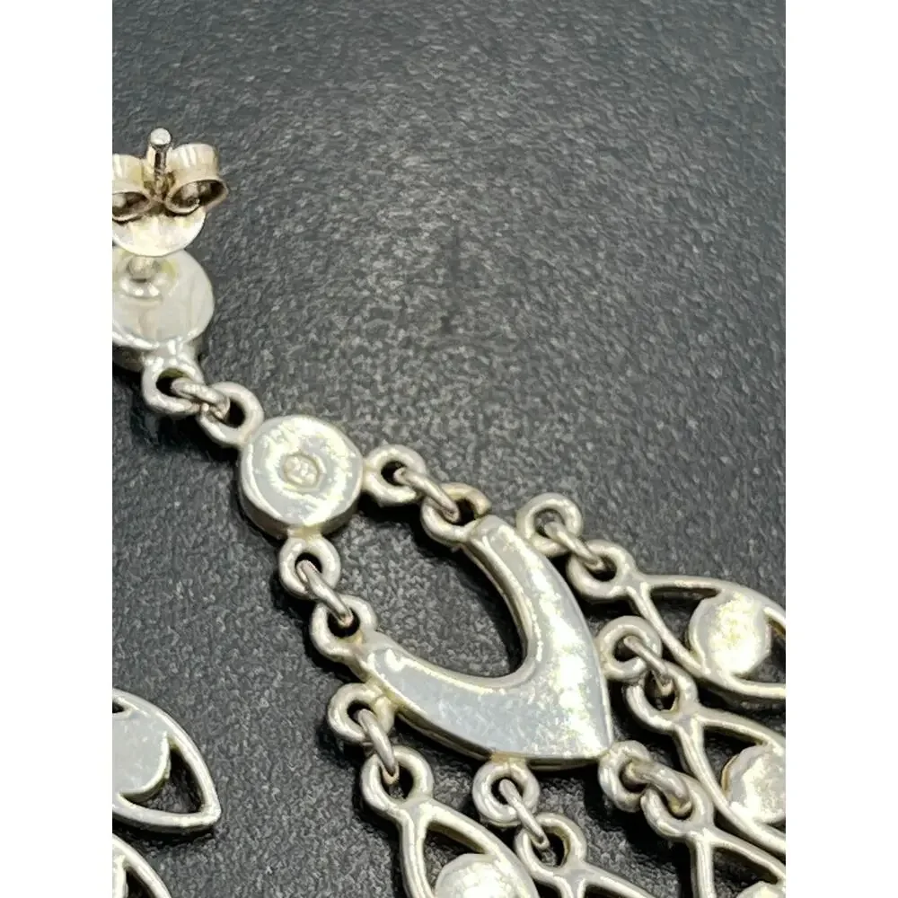 Sterling Silver Pastel Mother‎ of Pearl Inlay Boho Statement Chandelier Earring